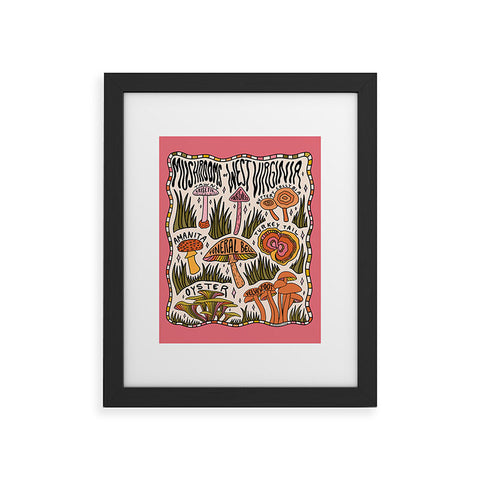 Doodle By Meg Mushrooms of West Virginia Framed Art Print