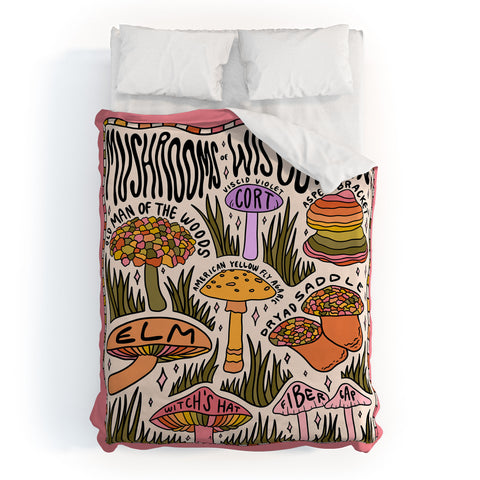 Doodle By Meg Mushrooms of Wisconsin Duvet Cover