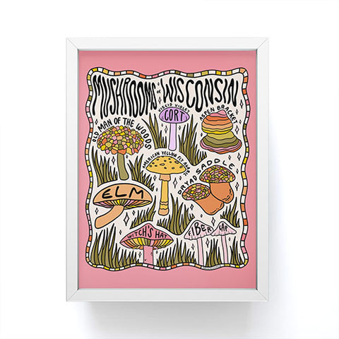 Doodle By Meg Mushrooms of Wisconsin Framed Mini Art Print
