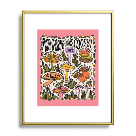 Doodle By Meg Mushrooms of Wisconsin Metal Framed Art Print