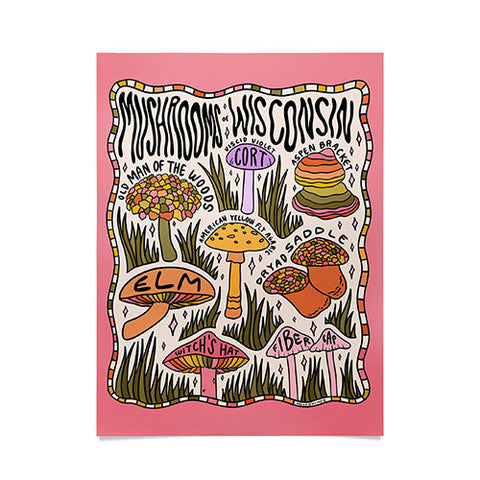 Doodle By Meg Mushrooms of Wisconsin Poster