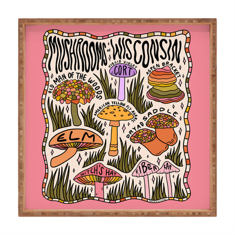 Doodle By Meg Mushrooms of Wisconsin Square Tray