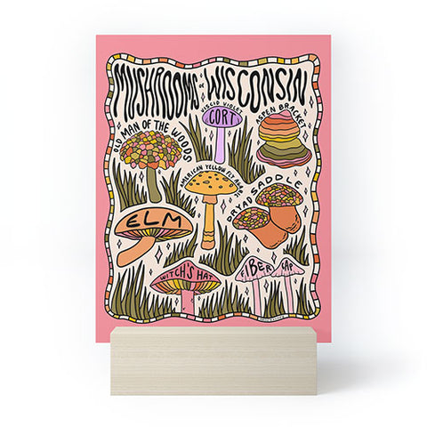 Doodle By Meg Mushrooms of Wisconsin Mini Art Print
