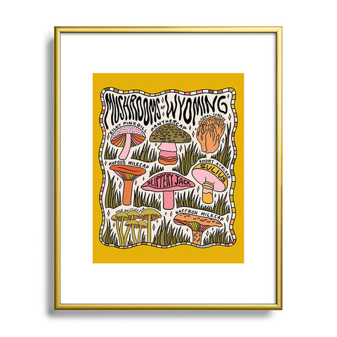 Doodle By Meg Mushrooms of Wyoming Metal Framed Art Print