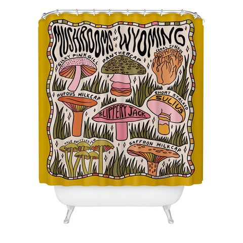 Doodle By Meg Mushrooms of Wyoming Shower Curtain