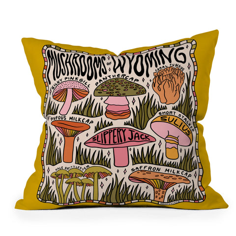 Doodle By Meg Mushrooms of Wyoming Throw Pillow