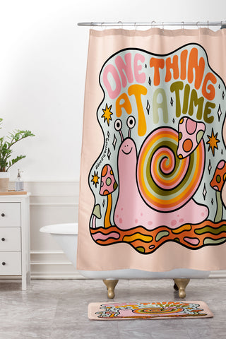 Doodle By Meg One Thing at a Time Shower Curtain And Mat