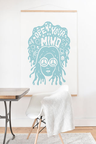 Doodle By Meg Open Your Mind in Mint Art Print And Hanger