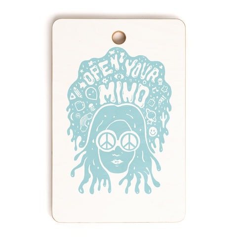 Doodle By Meg Open Your Mind in Mint Cutting Board Rectangle