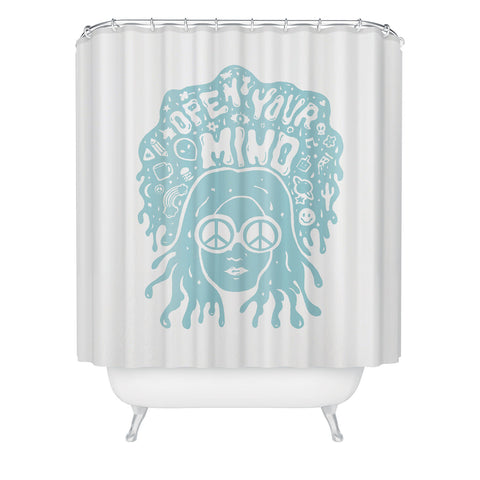 Doodle By Meg Open Your Mind in Mint Shower Curtain