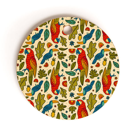 Doodle By Meg Parrot Print Cutting Board Round