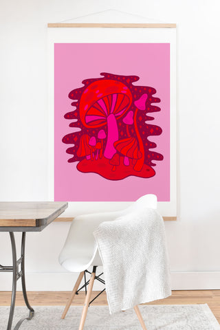 Doodle By Meg Pink Mushrooms Art Print And Hanger