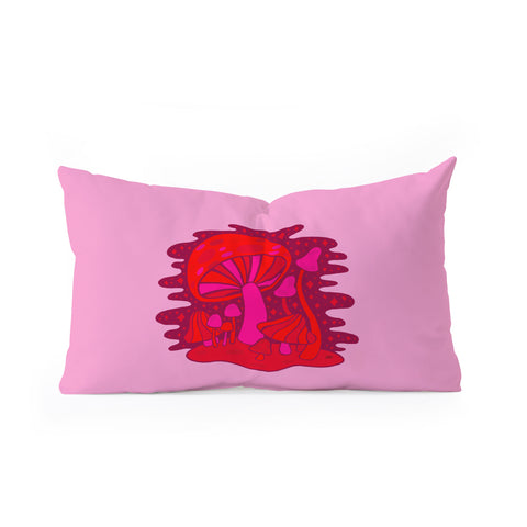 Doodle By Meg Pink Mushrooms Oblong Throw Pillow