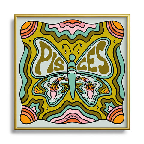 Doodle By Meg Pisces Butterfly Square Metal Framed Art Print