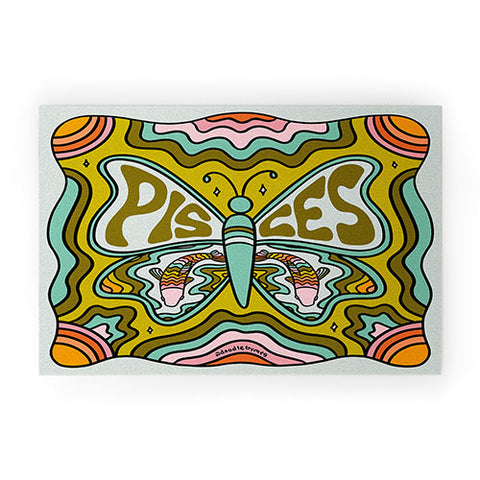 Doodle By Meg Pisces Butterfly Welcome Mat