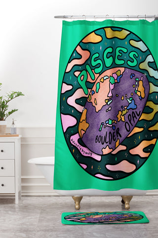 Doodle By Meg Pisces Crystal Shower Curtain And Mat