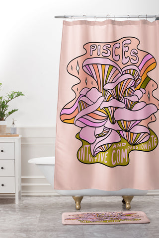 Doodle By Meg Pisces Mushroom Shower Curtain And Mat