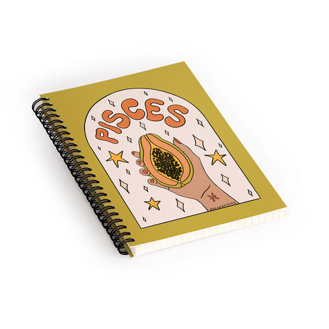 Doodle By Meg Pisces Papaya Spiral Notebook