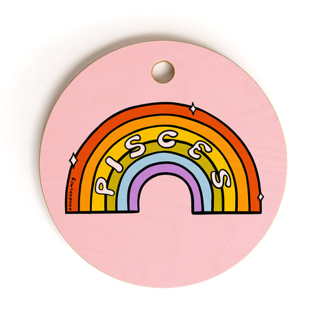 Doodle By Meg Pisces Rainbow Cutting Board Round
