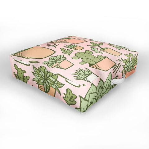 Doodle By Meg Potted Plants Print Outdoor Floor Cushion