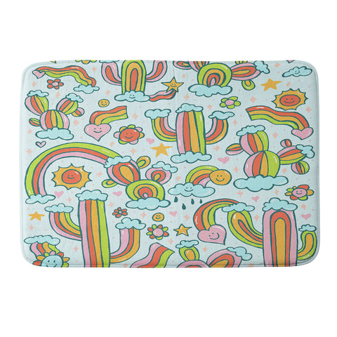 Doodle By Meg Rainbow Cacti Memory Foam Bath Mat