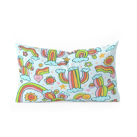 Doodle By Meg Rainbow Cacti Oblong Throw Pillow