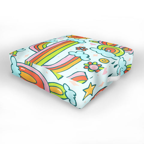 Doodle By Meg Rainbow Cacti Outdoor Floor Cushion
