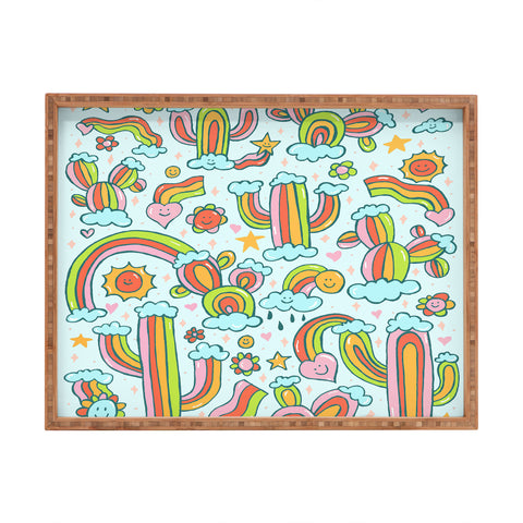 Doodle By Meg Rainbow Cacti Rectangular Tray