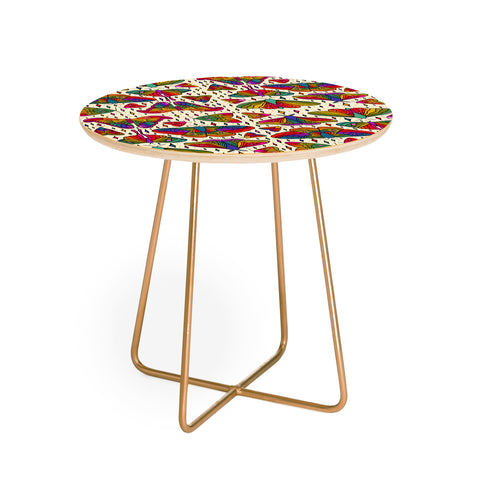 Doodle By Meg Rainbow Moth Print Round Side Table