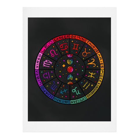 Doodle By Meg Rainbow Zodiac Wheel Art Print