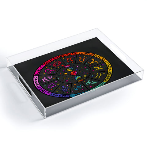 Doodle By Meg Rainbow Zodiac Wheel Acrylic Tray