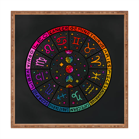 Doodle By Meg Rainbow Zodiac Wheel Square Tray