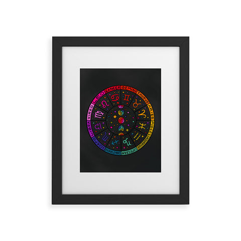 Doodle By Meg Rainbow Zodiac Wheel Framed Art Print