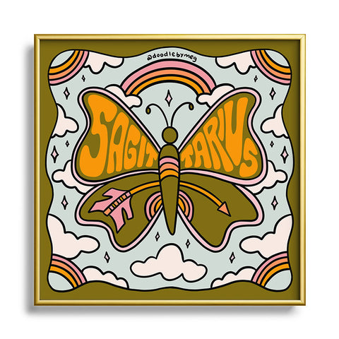 Doodle By Meg Sagittarius Butterfly Square Metal Framed Art Print