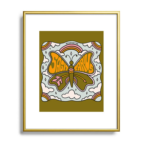 Doodle By Meg Sagittarius Butterfly Metal Framed Art Print