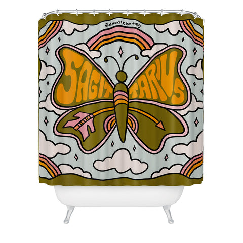 Doodle By Meg Sagittarius Butterfly Shower Curtain