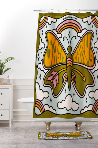 Doodle By Meg Sagittarius Butterfly Shower Curtain And Mat