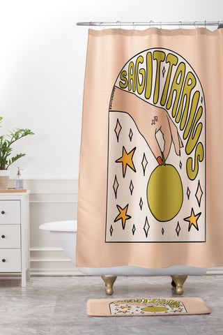 Doodle By Meg Sagittarius Guava Shower Curtain And Mat