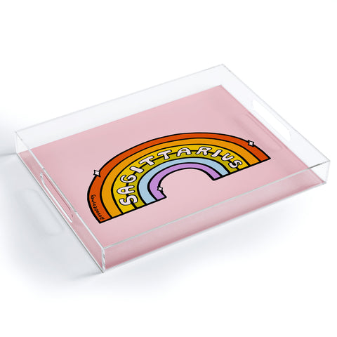 Doodle By Meg Sagittarius Rainbow Acrylic Tray