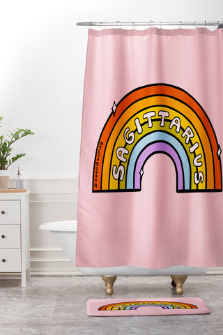 Doodle By Meg Sagittarius Rainbow Shower Curtain And Mat