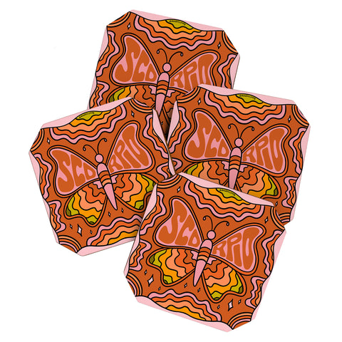 Doodle By Meg Scorpio Butterfly Coaster Set