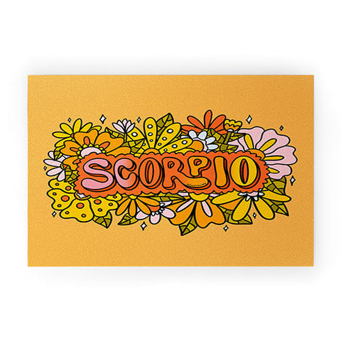 Doodle By Meg Scorpio Flowers Welcome Mat