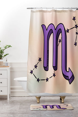 Doodle By Meg Scorpio Symbol Shower Curtain And Mat