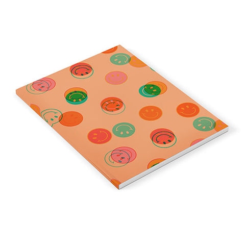 Doodle By Meg Smiley Face Print in Orange Notebook