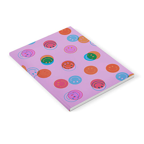 Doodle By Meg Smiley Face Print in Purple Notebook
