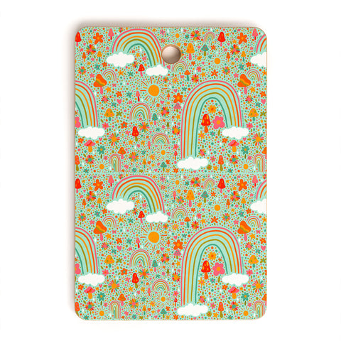 Doodle By Meg Spring Rainbow Print Cutting Board Rectangle