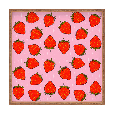 Doodle By Meg Strawberry Print Square Tray