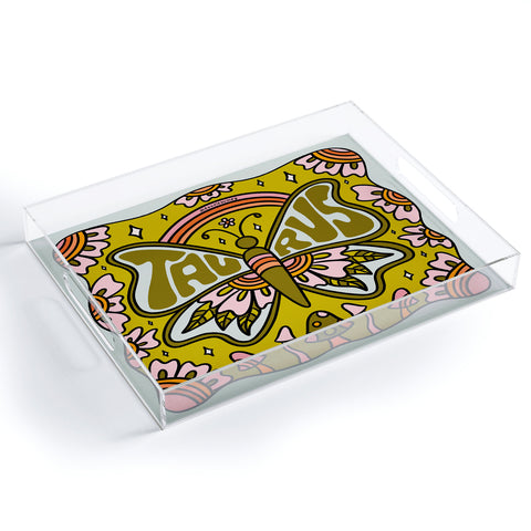 Doodle By Meg Taurus Butterfly Acrylic Tray