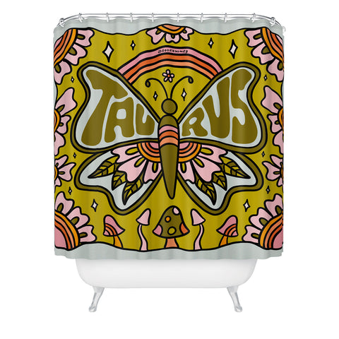 Doodle By Meg Taurus Butterfly Shower Curtain