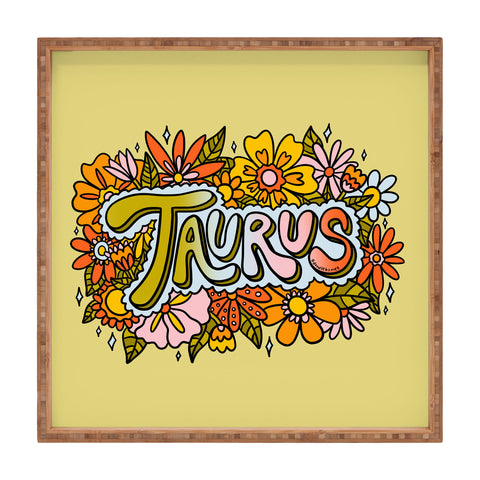 Doodle By Meg Taurus Flowers Square Tray